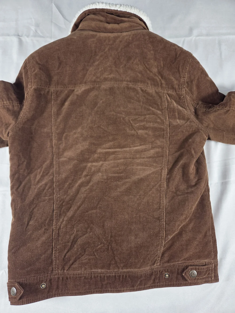 Guess Sherpa Lined Corduroy Trucker Jacket Brown Men's Small